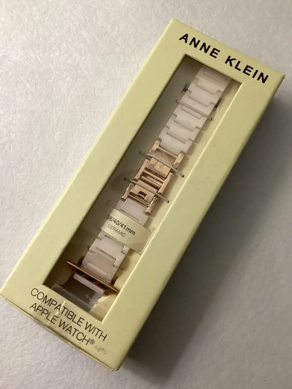 Anne Klein Women's Blush Ceramic Bracelet designed for Apple Watch 38/40/41mm